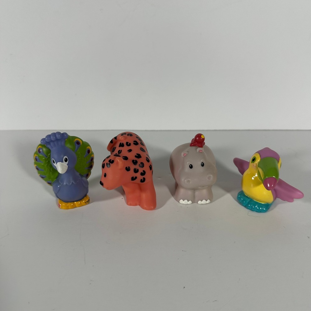 Fisher-Price Little People Zoo Animals Peacock Leopard Hippo Toucan Lot‎ 2002